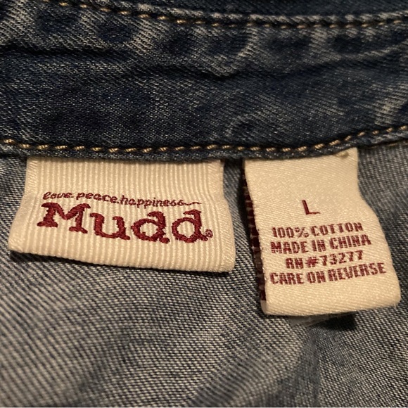 Mudd Acid Wash Button Up Top - Picture 3 of 7